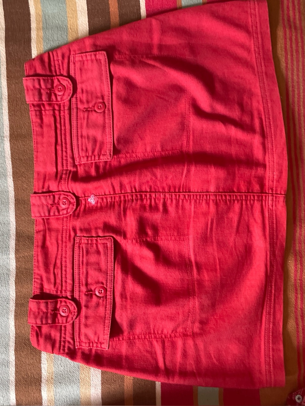 prAna | Breathe Mid-Rise Mini Skirt in Red w/ Fly Front & 4 Pockets ♥ Sz 6 - Picture 5 of 7